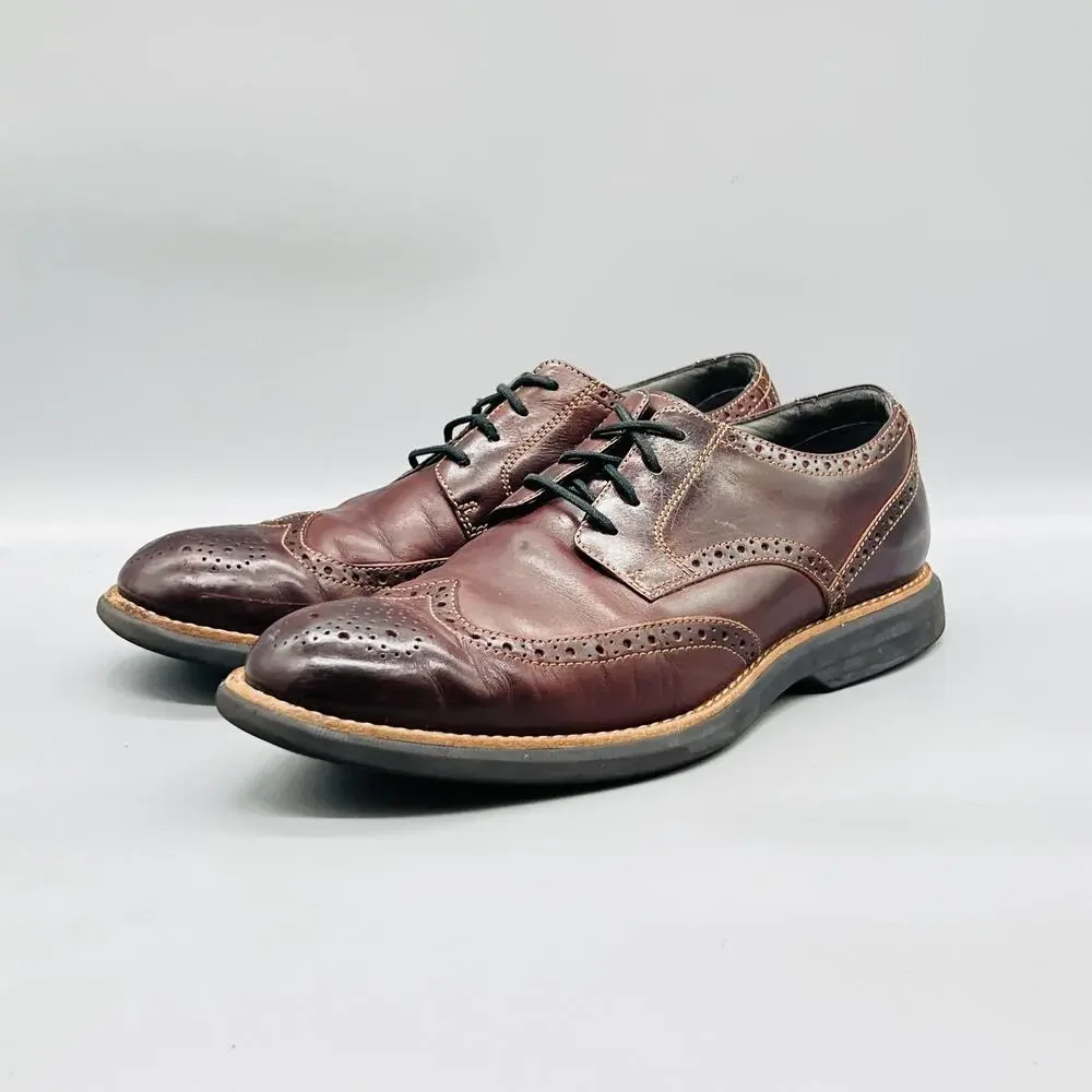 Sperry Shoes Mens 11 Brown Leather Top Sider Gold Cup Wingtip Oxford Brogue